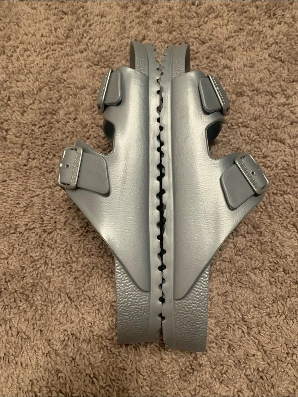Birkenstock Arizona Sandals Silver Metallic